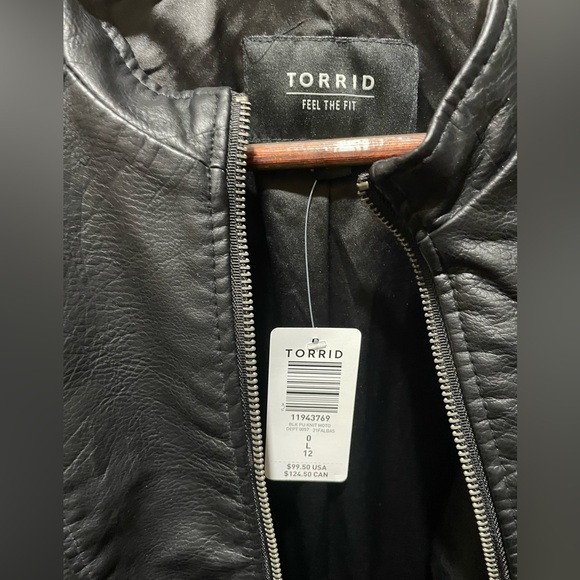 Torrid~Faux Leather Collarless Moto Jacket~Sz0 - Picture 6 of 6